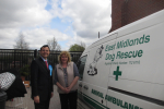 Alberto is pictured with Sandy alongside one of the charity’s specialist vans.