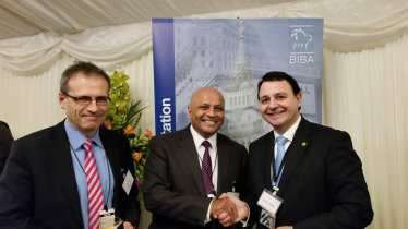 Mr Costa pictured with Ashwin Mistry of Brokerbility and Huw Evans