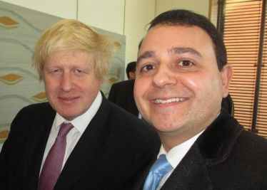 Alberto is pictured with Boris Johnson.